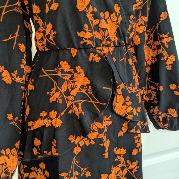 Long Sleeve Floral Print Dress- Size XL - Picture 5 of 8